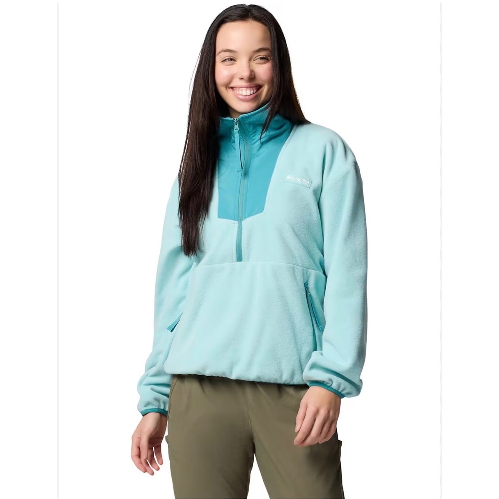 Columbia Sequoia Grove 1/2 Zip Fleece Pullover Women's XXLTG Light Blue NWT